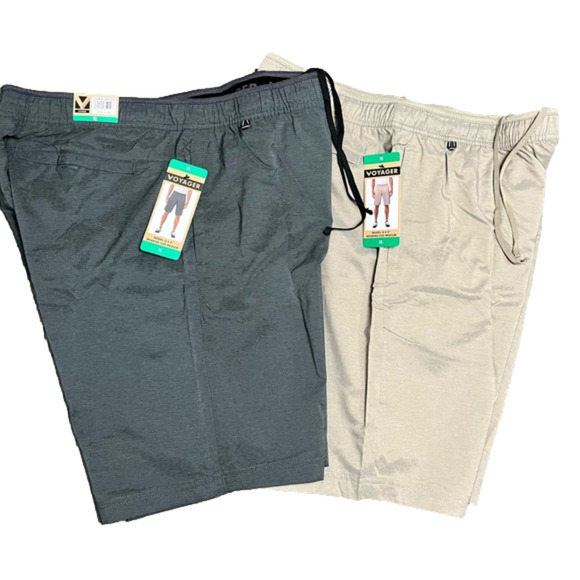 Voyager Men's Shorts Performance Active Golf Black Tan XL NWT - Picture 1 of 8